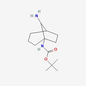molecular formula C13H24N2O2 B13019537 tert-butyl N-{8-aminobicyclo[3.2.1]octan-1-yl}carbamate CAS No. 1354952-14-9