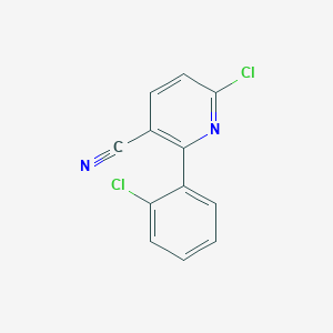 molecular formula C12H6Cl2N2 B13019567 6-Chloro-2-(2-chlorophenyl)nicotinonitrile 