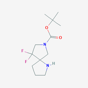 molecular formula C12H20F2N2O2 B13019592 tert-Butyl 9,9-difluoro-1,7-diazaspiro[4.4]nonane-7-carboxylate 