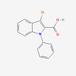 molecular formula C15H10BrNO2 B13019598 3-Bromo-1-phenyl-1H-indole-2-carboxylic acid 