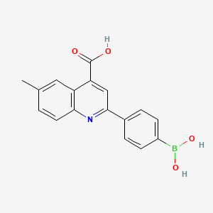 molecular formula C17H14BNO4 B1301960 2-(4-Dihydroxyborane)phenyl-4-carboxy-6-methylquinoline CAS No. 373384-16-8