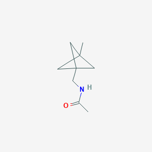 molecular formula C9H15NO B13019649 N-({3-methylbicyclo[1.1.1]pentan-1-yl}methyl)acetamide 