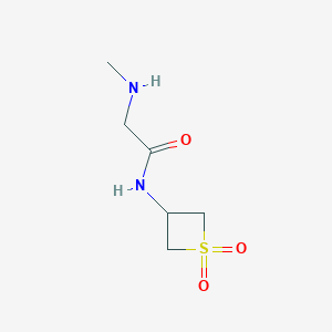 molecular formula C6H12N2O3S B13019662 N-(1,1-Dioxidothietan-3-yl)-2-(methylamino)acetamide 