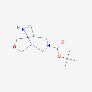 molecular formula C12H22N2O3 B13019676 Tert-butyl 3-oxa-7,9-diazabicyclo[3.3.2]decane-7-carboxylate 