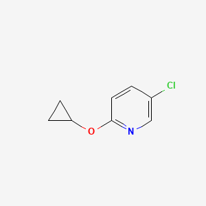 molecular formula C8H8ClNO B13019699 5-Chloro-2-cyclopropoxypyridine 
