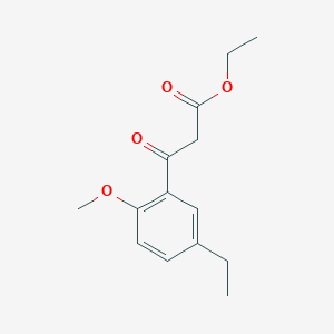 molecular formula C14H18O4 B13019765 Ethyl 3-(5-ethyl-2-methoxyphenyl)-3-oxopropanoate 