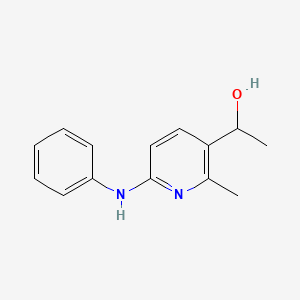 molecular formula C14H16N2O B13019792 1-(2-Methyl-6-(phenylamino)pyridin-3-yl)ethanol 