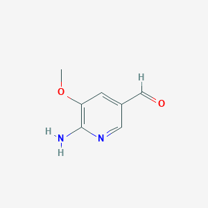 molecular formula C7H8N2O2 B13019800 6-Amino-5-methoxynicotinaldehyde 