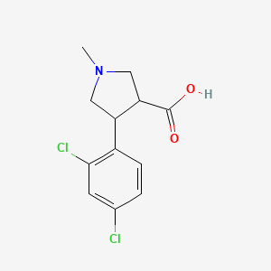 molecular formula C12H13Cl2NO2 B13019807 4-(2,4-Dichlorophenyl)-1-methylpyrrolidine-3-carboxylic acid 