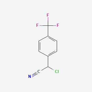 molecular formula C9H5ClF3N B13019821 2-Chloro-2-(4-(trifluoromethyl)phenyl)acetonitrile 