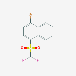 molecular formula C11H7BrF2O2S B13019851 1-Bromo-4-((difluoromethyl)sulfonyl)naphthalene 