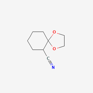 molecular formula C9H13NO2 B13019858 1,4-Dioxaspiro[4.5]decane-6-carbonitrile 