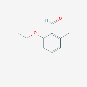 molecular formula C12H16O2 B13019868 2-Isopropoxy-4,6-dimethylbenzaldehyde 