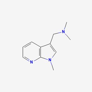 molecular formula C11H15N3 B13020007 dimethyl({1-methyl-1H-pyrrolo[2,3-b]pyridin-3-yl}methyl)amine 