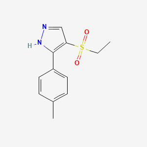 molecular formula C12H14N2O2S B13020094 4-(Ethylsulfonyl)-3-(p-tolyl)-1H-pyrazole 