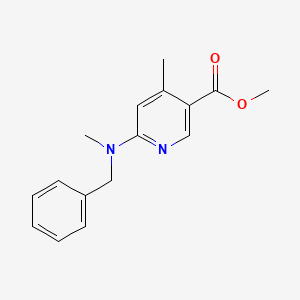 molecular formula C16H18N2O2 B13020157 Methyl 6-(benzyl(methyl)amino)-4-methylnicotinate 