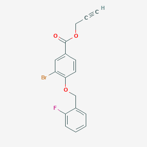 molecular formula C17H12BrFO3 B13020177 Prop-2-yn-1-yl 3-bromo-4-((2-fluorobenzyl)oxy)benzoate 
