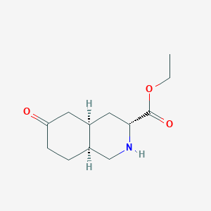 molecular formula C12H19NO3 B13020197 Ethyl(3R,4aR,8aS)-rel-6-oxodecahydroisoquinoline-3-carboxylate 