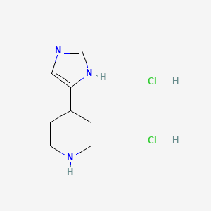 molecular formula C8H15Cl2N3 B13020220 4-(4-piperidyl)-1H-imidazole dihydrochloride 