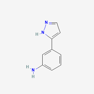molecular formula C9H9N3 B1302027 3-(1H-吡唑-3-基)苯胺 CAS No. 89260-46-8