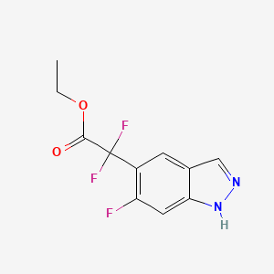 molecular formula C11H9F3N2O2 B13020313 ethyl 2,2-difluoro-2-(6-fluoro-1H-indazol-5-yl)acetate 