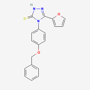 molecular formula C19H15N3O2S B1302032 4-[4-(Benzyloxy)phenyl]-5-(2-furyl)-4H-1,2,4-triazole-3-thiol CAS No. 306936-84-5