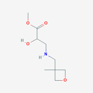 molecular formula C9H17NO4 B13020379 Methyl 2-hydroxy-3-{[(3-methyloxetan-3-yl)methyl]amino}propanoate 