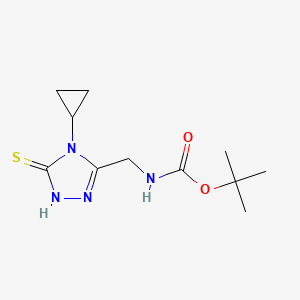 molecular formula C11H18N4O2S B1302039 tert-Butyl ((4-cyclopropyl-5-thioxo-4,5-dihydro-1H-1,2,4-triazol-3-yl)methyl)carbamate CAS No. 306935-44-4
