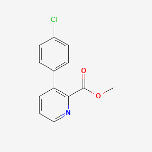 molecular formula C13H10ClNO2 B13020412 Methyl 3-(4-chlorophenyl)picolinate 
