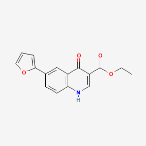 molecular formula C16H13NO4 B13020419 Ethyl 6-(furan-2-yl)-4-oxo-1,4-dihydroquinoline-3-carboxylate 