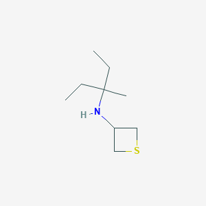 molecular formula C9H19NS B13020420 N-(3-Methylpentan-3-yl)thietan-3-amine 
