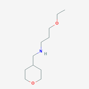 molecular formula C11H23NO2 B13020427 3-Ethoxy-N-((tetrahydro-2H-pyran-4-yl)methyl)propan-1-amine 