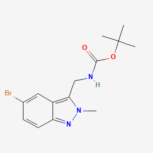 molecular formula C14H18BrN3O2 B13020546 tert-butyl N-[(5-bromo-2-methyl-2H-indazol-3-yl)methyl]carbamate 