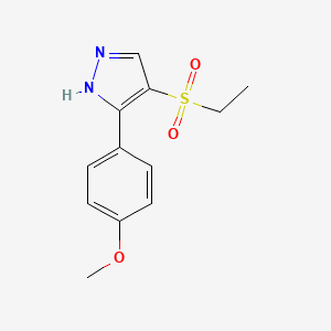 molecular formula C12H14N2O3S B13020553 4-(Ethylsulfonyl)-3-(4-methoxyphenyl)-1H-pyrazole 