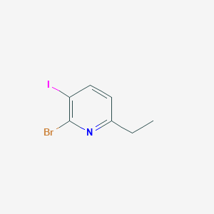 molecular formula C7H7BrIN B13020565 2-Bromo-6-ethyl-3-iodopyridine 