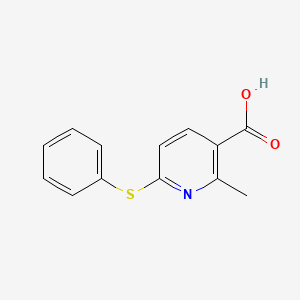 molecular formula C13H11NO2S B13020606 2-Methyl-6-(phenylthio)nicotinic acid 