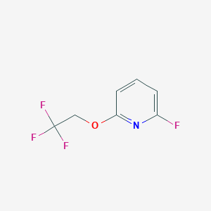 molecular formula C7H5F4NO B13020650 2-Fluoro-6-(2,2,2-trifluoroethoxy)pyridine 