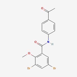 molecular formula C16H13Br2NO3 B13020663 N-(4-acetylphenyl)-3,5-dibromo-2-methoxybenzamide 