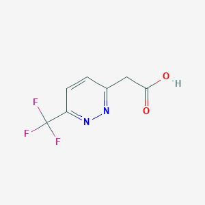 molecular formula C7H5F3N2O2 B13020703 2-[6-(Trifluoromethyl)-3-pyridazinyl]acetic Acid 