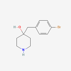 molecular formula C12H16BrNO B13020704 4-(4-Bromobenzyl)piperidin-4-ol 