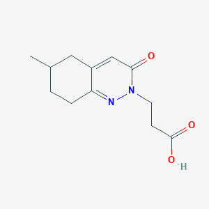 molecular formula C12H16N2O3 B13020836 3-(6-methyl-3-oxo-5,6,7,8-tetrahydrocinnolin-2(3H)-yl)propanoic acid 