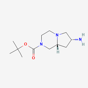 molecular formula C12H23N3O2 B13020921 tert-Butyl(7R,8aR)-7-aminohexahydropyrrolo[1,2-a]pyrazine-2(1H)-carboxylate 