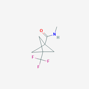 molecular formula C8H10F3NO B13021160 N-methyl-3-(trifluoromethyl)bicyclo[1.1.1]pentane-1-carboxamide 