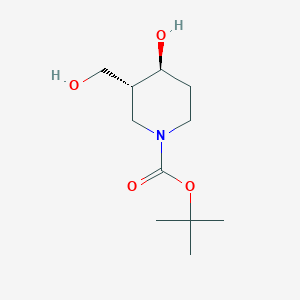 molecular formula C11H21NO4 B13021190 tert-Butyl trans-4-hydroxy-3-(hydroxymethyl)piperidine-1-carboxylate 