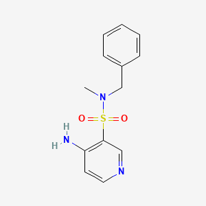 molecular formula C13H15N3O2S B13021202 4-amino-N-benzyl-N-methylpyridine-3-sulfonamide 