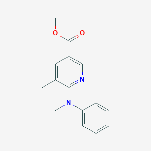 molecular formula C15H16N2O2 B13021255 Methyl 5-methyl-6-(methyl(phenyl)amino)nicotinate 