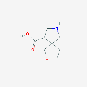 molecular formula C8H13NO3 B13021304 2-Oxa-7-azaspiro[4.4]nonane-9-carboxylic acid 