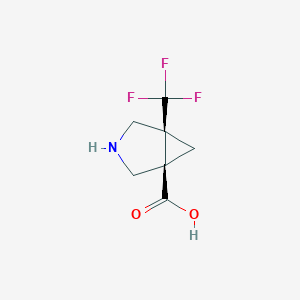 molecular formula C7H8F3NO2 B13021319 (1R,5S)-5-(trifluoromethyl)-3-azabicyclo[3.1.0]hexane-1-carboxylic acid 