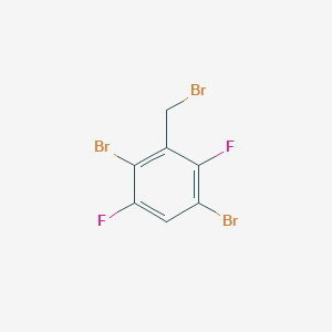 molecular formula C7H3Br3F2 B13021341 1,4-Dibromo-3-(bromomethyl)-2,5-difluorobenzene 