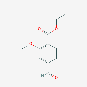 molecular formula C11H12O4 B13021358 Ethyl 4-formyl-2-methoxybenzoate 